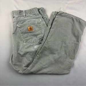 Carhartt Light Gray Pants with Brass Zipper